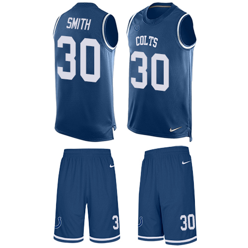 Men's Limited D'Joun Smith Nike Jersey Royal Blue - #30 Tank Top Suit NFL Indianapolis Colts